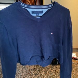 Tommy cropped sweater navy